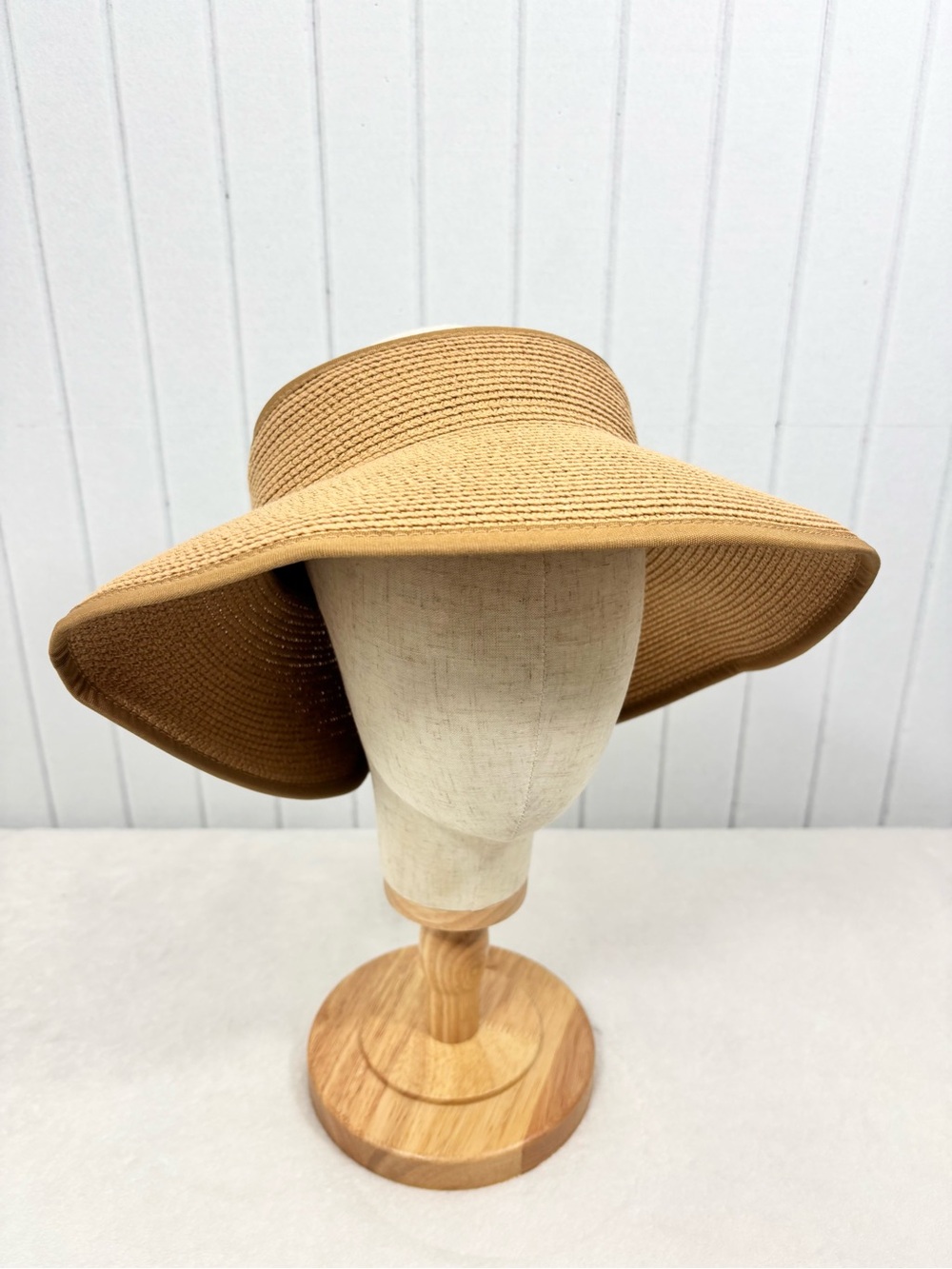 FURTALK Sun Visor Hat Wide Brim Straw Roll Up Ponytail Summer Beach Hat